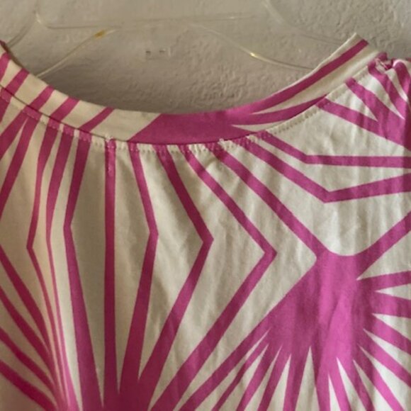 EUC FIGHTING EEL AVA SKY HONOLULU PINK PALMS WHITE TANK HAWAII GLAM LOVELY XS - Picture 8 of 15